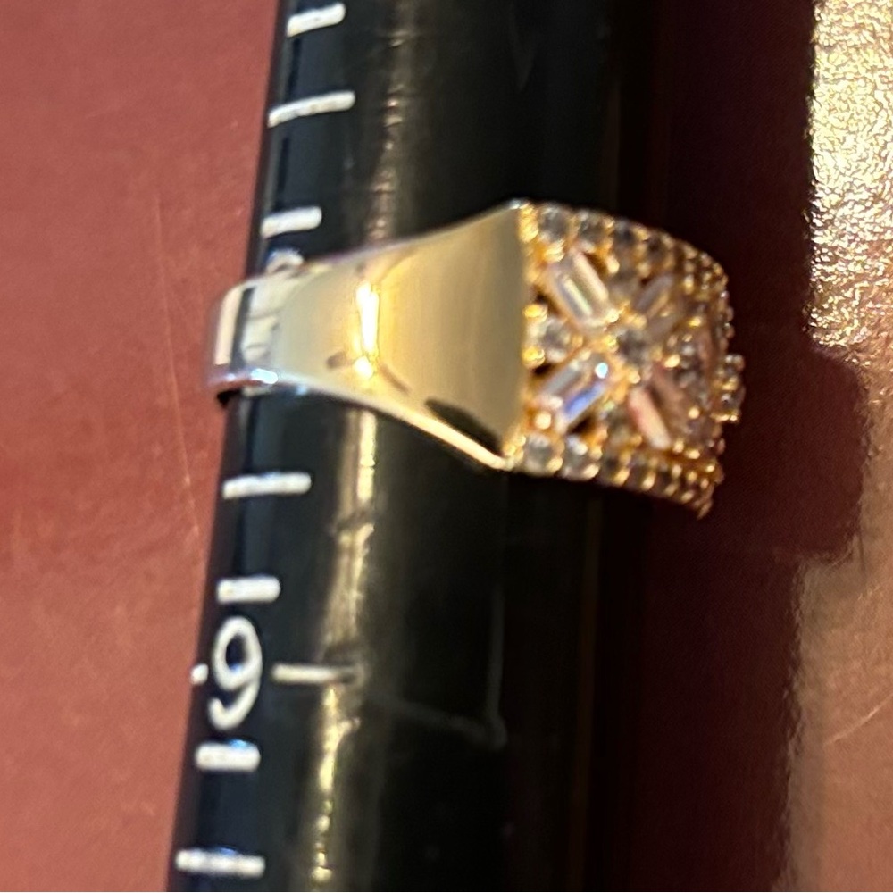 Gold Over Solid Sterling Silver Cz Ring - image 4